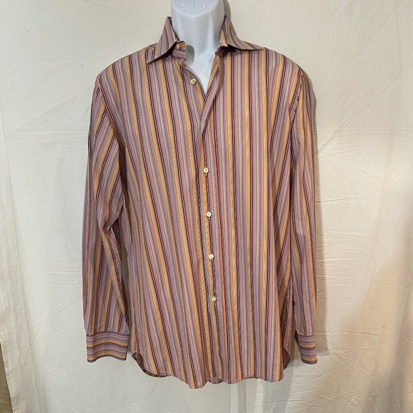 ETRO Men’s Striped Button Down Shirt Sz M or 40 - Picture 1 of 6